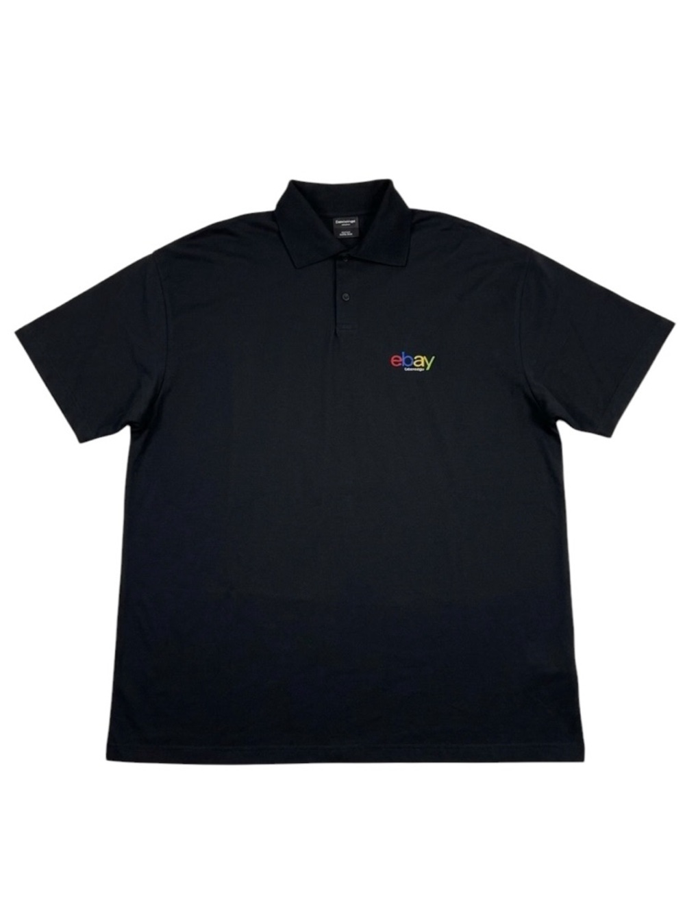 Balenciaga x eBay Logo Embroidered Polo Shirt - Black - Unisex Size 1